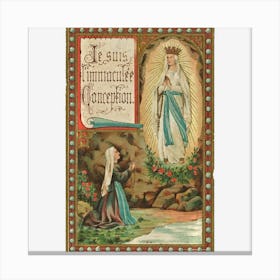 Immaculate Conception Our Lady Lourdes Bernadette Catholic Canvas Print