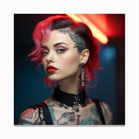 Tattooed Woman Canvas Print