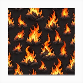 Seamless Pattern Of Fire 6 Canvas Print