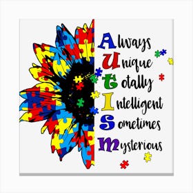 Autism Sunflower Canvas Print