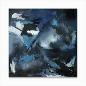 Calm Beneath The Storm- Bold Art, Abstract Painting, Blue, Cloud Art, Blue, Bold, Sky, Scenery, Expressionism, Minimalist Art, Modern Canvas Print