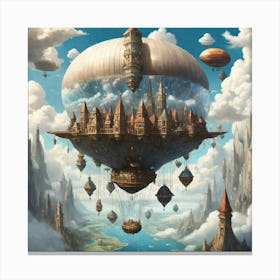 Airships In The Sky Canvas Print