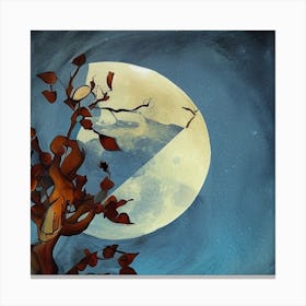 Full Moon In The Tree Canvas Print