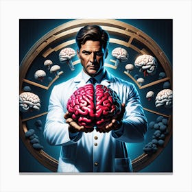 Man Holding A Brain Canvas Print
