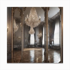 Three Mirrors In A Room Canvas Print