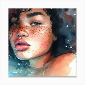 Watercolor of a Woman 1 Canvas Print