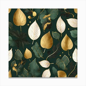 Golden and green leaves Canvas Print