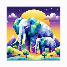 The Sun and Sky Explorers Elephants Canvas Print