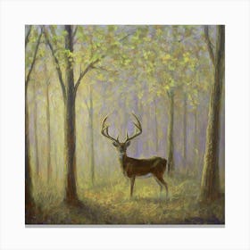 Deer In The Woods art print Canvas Print