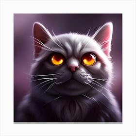 Cat With Yellow Eyes Canvas Print