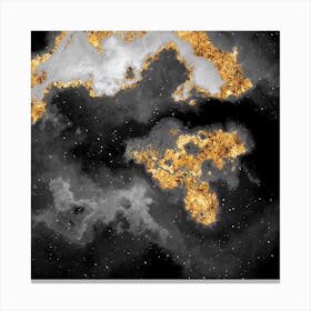 100 Nebulas in Space with Stars Abstract in Black and Gold n.028 Canvas Print