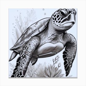 Sea Turtle Painting Canvas Print