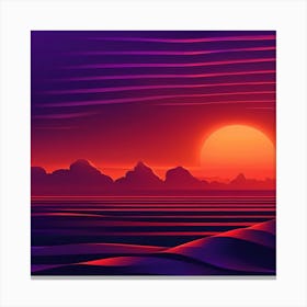 Abstract Sunset, Colors Deep Orange , Sun set attracting color of art Canvas Print