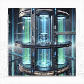 The Lighting Design Of A Futuristic Industrial Com Canvas Print