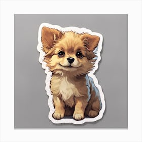 Default Sticker Of Cute Dog 0 Canvas Print