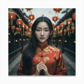 Chine in Red Canvas Print