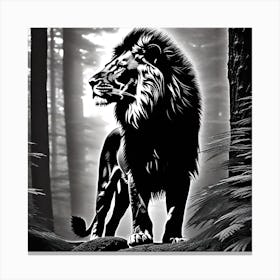 Lion In The Forest 16 Canvas Print