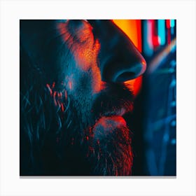 Man Looking At A Computer Screen 1 Canvas Print