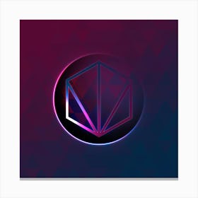 Geometric Neon Glyph on Jewel Tone Triangle Pattern 411 Canvas Print