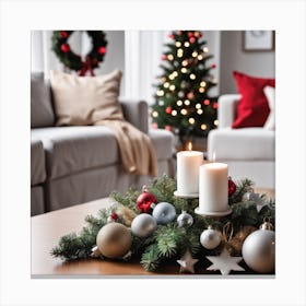 Christmas In The Living Room 2 Canvas Print