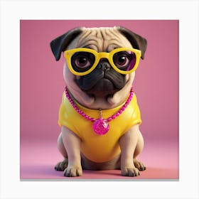 Pug In Sunglasses Canvas Print