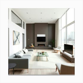 Modern Living Room 1 Canvas Print