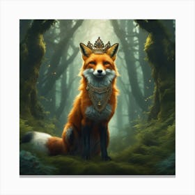 Fox In The Forest 39 Canvas Print