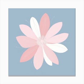 A White And Pink Flower In Minimalist Style Square Composition 435 Canvas Print