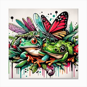 Frog Street Art 15 Canvas Print