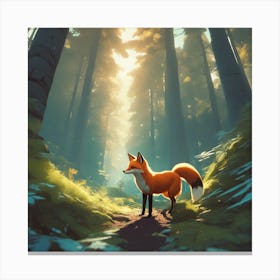 Fox In The Forest 107 Canvas Print