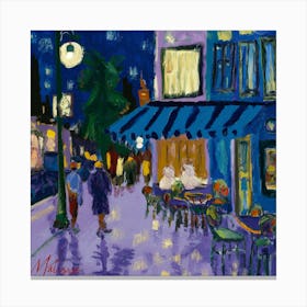 Night At The Cafe 3 Canvas Print