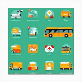 Designing A Sleek And Contemporary Collection Of Transportation And Health Icons Suitable For Web P 2 1 Canvas Print