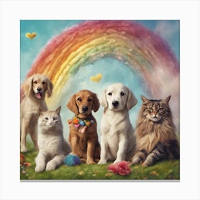 Rainbow Pets Rainbow Love Pets ( Bohemian Design ) Canvas Print