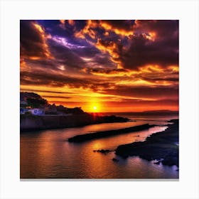 Sunset Over The Sea 4 Canvas Print