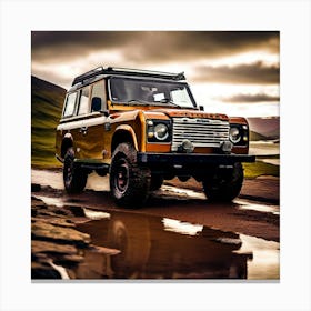 Land Rover Car Automobile Vehicle Automotive British Brand Logo Iconic Quality Reliable Canvas Print