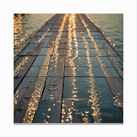 An Icy Boardwalk Canvas Print