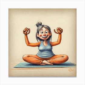 Illustration Of A Woman Doing Yoga Canvas Print