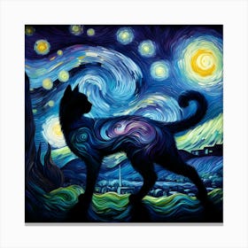 Starry Night Cat 1 Canvas Print