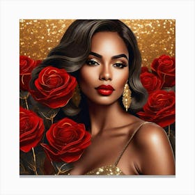 Red Roses Portrait Canvas Print