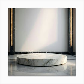 Marble Table In A Room Canvas Print