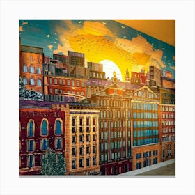 Mural Of A City Canvas Print