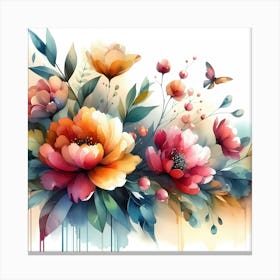 Watercolor Flowers 27 Canvas Print