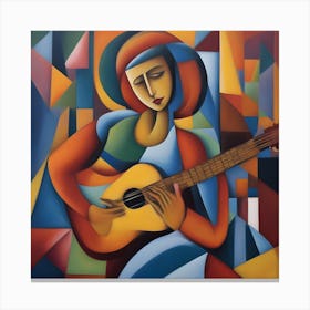 Abstract Acoustic Guitar 6 Canvas Print