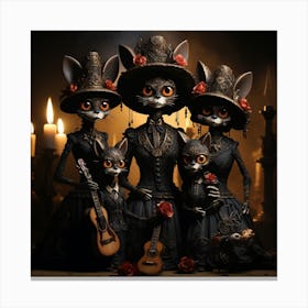 Day Of The Dead Cats Canvas Print