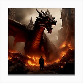 Dragon In The City Canvas Print