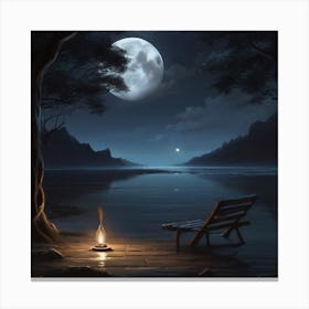 Night By The Lake Canvas Print