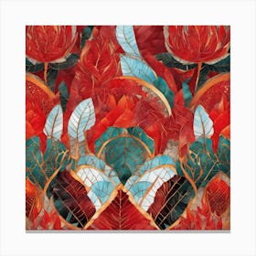 Red Hibiscus abstract Canvas Print