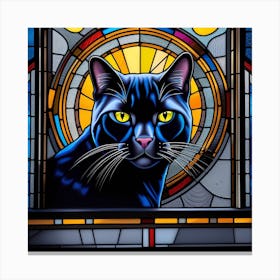 Cat, Pop Art 3D stained glass cat superhero limited edition 35/60 Canvas Print