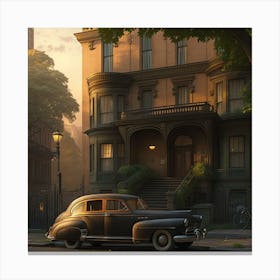 Car On The Street Canvas Print