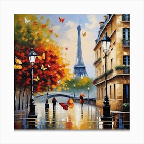 Paris In The Rain 6 Canvas Print